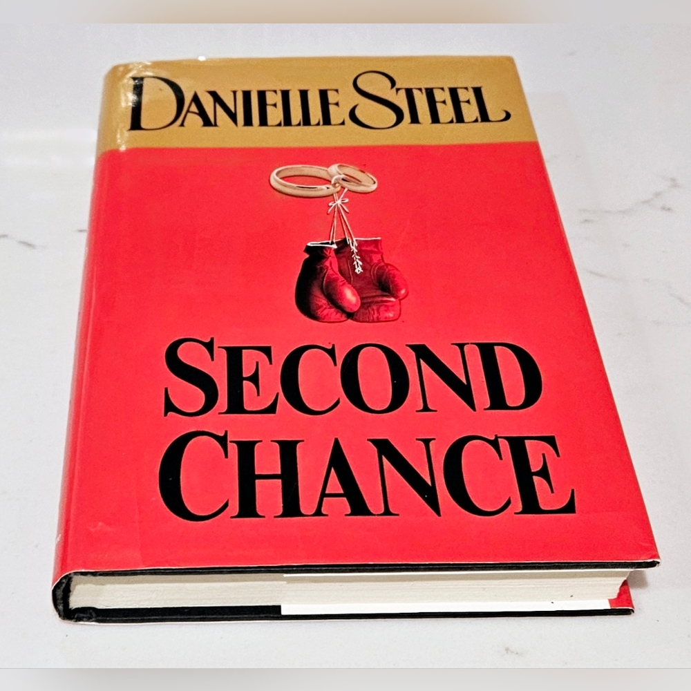 BOGO Danielle Steel 'Second Chance' Hardcover Book - Red Cover Romance Novel
